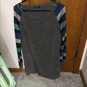 Gray Long Sleeve Striped Shirt